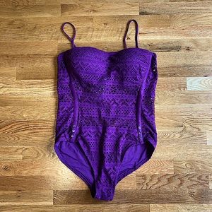 Crochet Lace Design One Piece Swimsuit